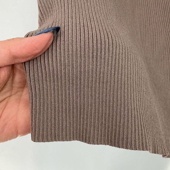 NWT Zara Gray One Shoulder Ruffle Knit Organza Mini Dress Large - Picture 6 of 9